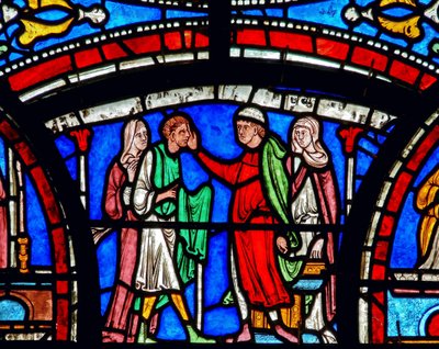 (détail) de la fenêtre du Miracle - English School