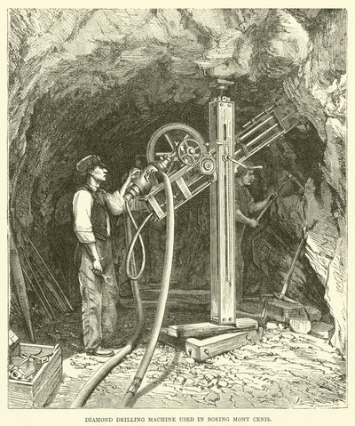 Machine de forage au diamant utilisée pour percer le Mont Cenis - English School