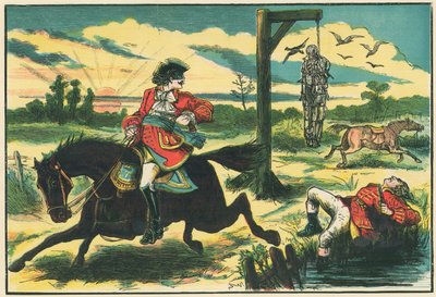 Dick Turpin tire sur Pooly, le voleur, sur Hounslow Heath - English School