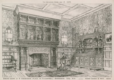 Salle à manger au 6 Grosvenor Place pour H Campbell-Bannerman, MP - English School