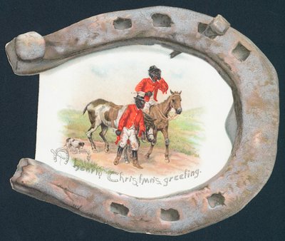 Chasseurs échevelés et fer à cheval, Carte de Noël - English School