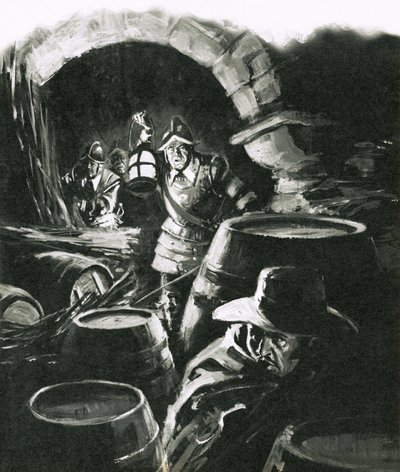 Découverte de Guy Fawkes du complot de la poudre à canon - English School