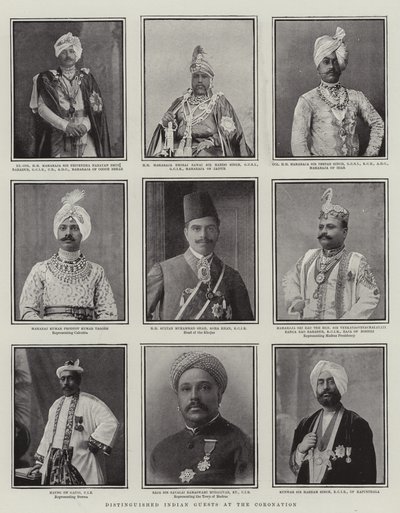 Invités indiens distingués au couronnement, illustration de The Graphic, 28 juin 1902 - English School