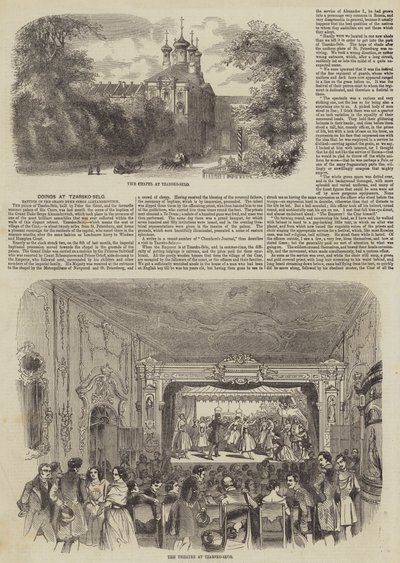 Activités à Tzarsko-Selo (gravure) - English School