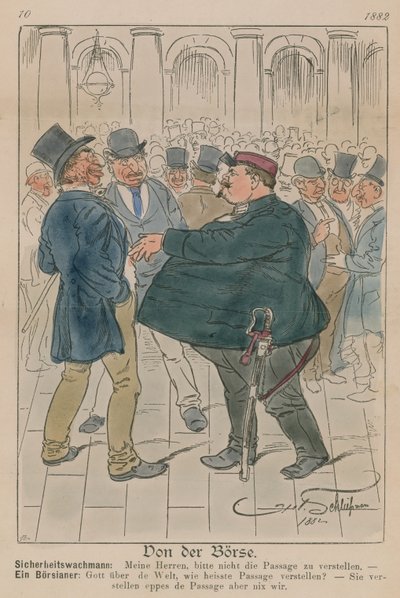 Don de Borse; dessin humoristique - English School
