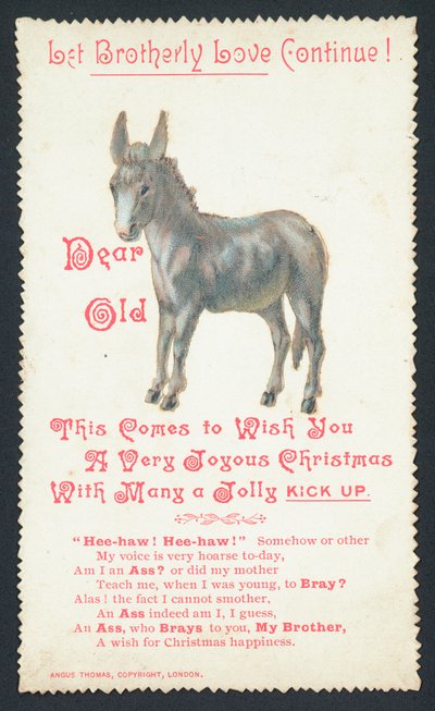 Âne, Carte de Noël - English School