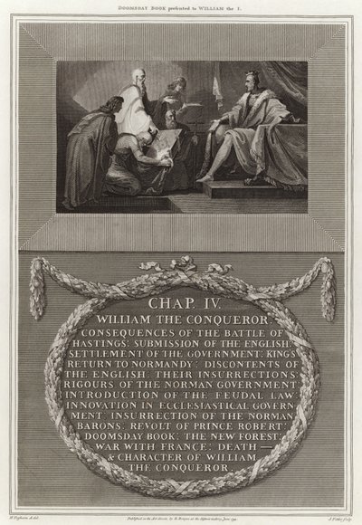 Le livre du Jugement Dernier présenté à Guillaume le Conquérant - English School