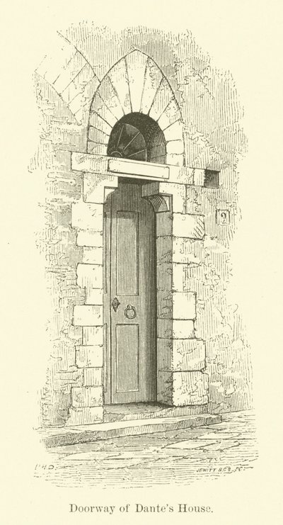 Porte de la Maison de Dante (gravure) - English School