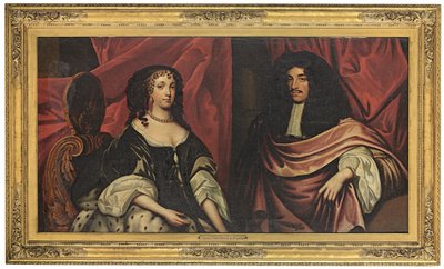 Double portrait du roi Charles II et de Catherine de Bragance, vers 1665 - English School