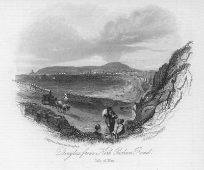 Douglas, depuis Kirk Onchan Road, Île de Man (gravure) - English School