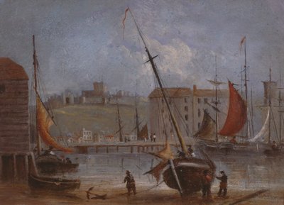 Château et port de Douvres, vers 1830 - English School