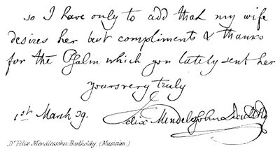 Dr Felix Mendelssohn Bartholdy, musicien - English School