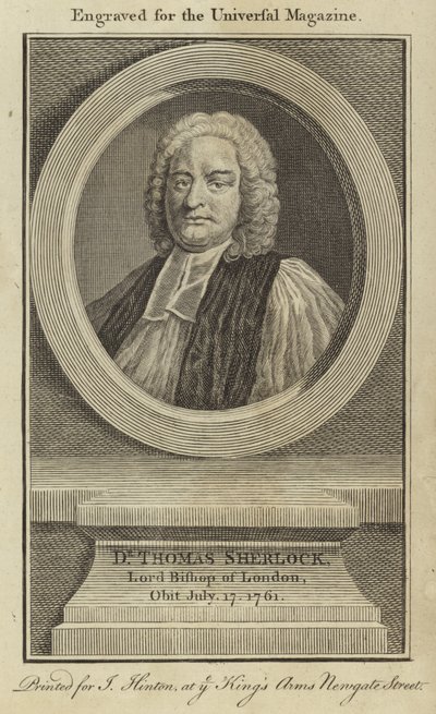Dr Thomas Sherlock, Évêque de Londres - English School