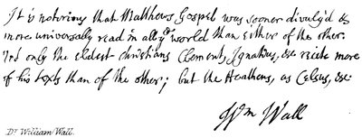 Dr William Wall - English School