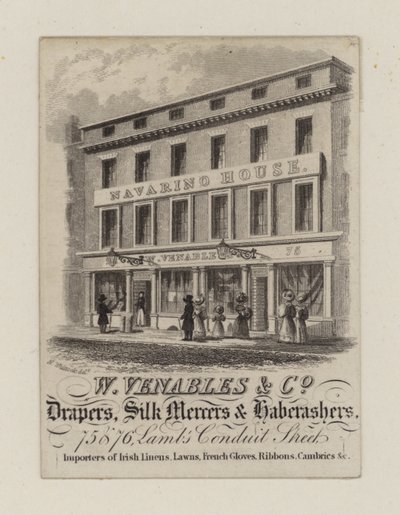 Drapiers, W Venables & Co, carte de visite - English School