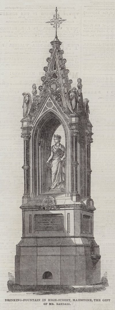 Fontaine à boire dans High-Street, Maidstone, don de M. Randall - English School