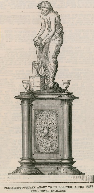 Fontaine à boire érigée près du Royal Exchange - English School