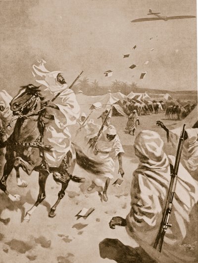Largage de brochures sur les Arabes pendant la guerre italo-turque, 1911-12 - English School