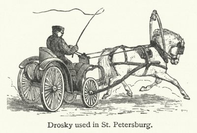 Drosky utilisé à Saint-Pétersbourg (gravure) - English School