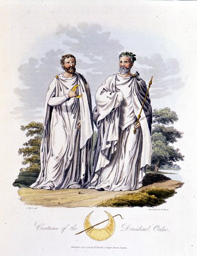 Druides - dans "Celtes et Goths, coutumes des habitants des îles britanniques du début du VIe siècle et des nations gothiques de la côte ouest de la Baltique", par S.R. Meyrick et Ch. Smith - English School