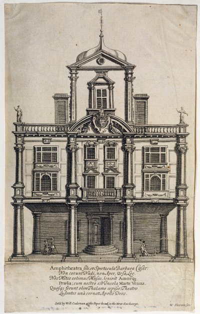 Théâtre des Ducs, Dorset Gardens, gravé par W. Sherwin, 1673 - English School