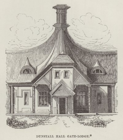 Porte-lodge de Dunstall Hall (gravure) - English School