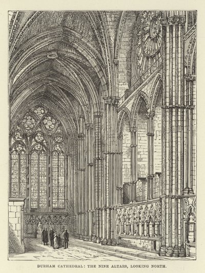 Cathédrale de Durham, les Neuf Autels, vue vers le nord - English School