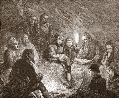 Protestants hollandais en cachette, illustration de L
