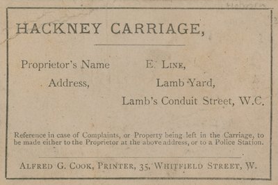 Voiture de Hackney de la ligne E - English School