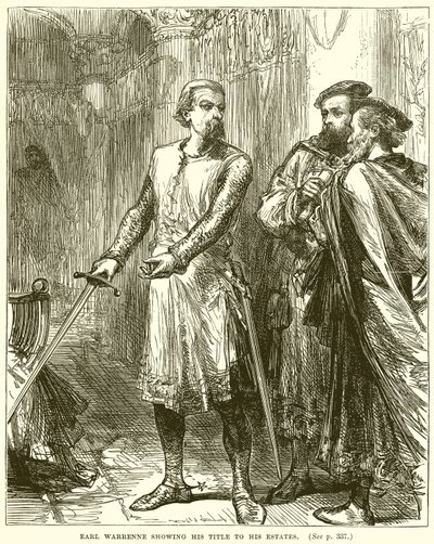 Le comte Warrenne montrant son titre à ses domaines - English School