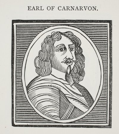 Comte de Carnarvon, illustration de Chap-books du XVIIIe siècle par John Ashton, pub. 1882 - English School