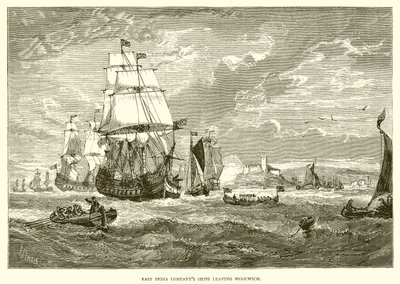 Navires de la Compagnie des Indes orientales quittant Woolwich (1623) - English School