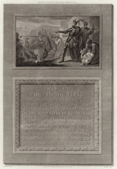 Édouard Ier retirant la pierre de Scone - English School