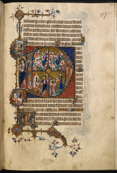 Egerton MS 3277, f.123r, Grande initiale historiée 