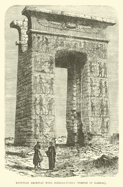 Arc égyptien avec hiéroglyphes, Temple de Karnak - English School