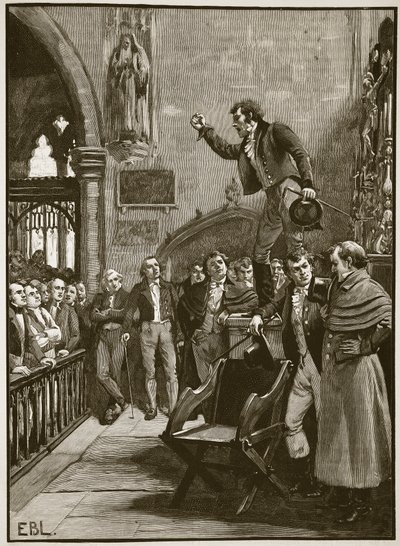 Réunion électorale en Irlande, 1825, illustration de Cassells Illustrated History of England - English School
