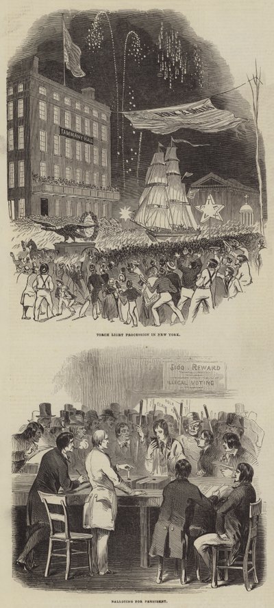 Élection du président américain (gravure) - English School