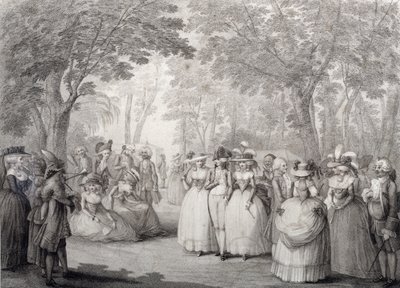 Figures élégantes dans les jardins de Vauxhall - English School