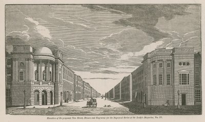 Élévation de la nouvelle rue proposée - English School