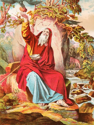 Élie nourri par des corbeaux - English School
