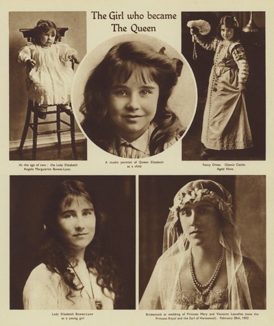 Elizabeth Bowes-Lyon, qui devint reine et reine mère (photo n/b) - English School