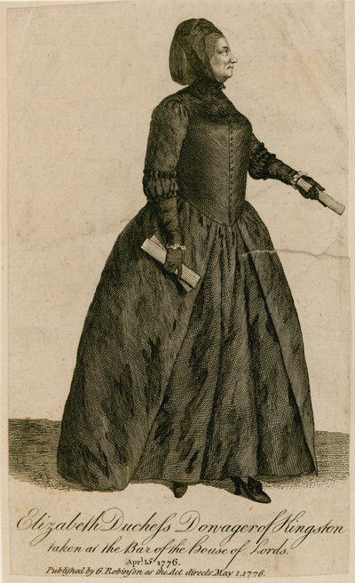 Élisabeth Duchesse Douairière de Kingston prise au barreau de la Chambre des Lords - English School