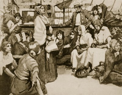 Elizabeth Fry parlant aux prisonniers sur un navire de condamnés - English School