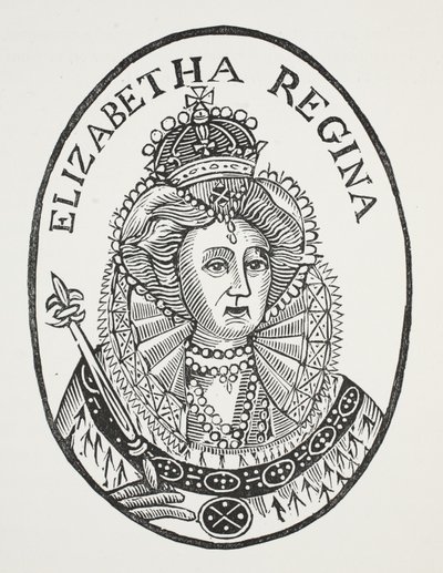 Elizabeth Regina, illustration de Chap-books du XVIIIe siècle par John Ashton, pub. 1882 - English School
