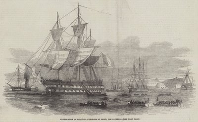 Embarquement des prisonniers politiques à Brest, pour Cayenne (gravure) - English School