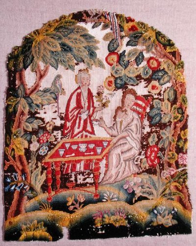 Chaise brodée, vers 1700 - English School
