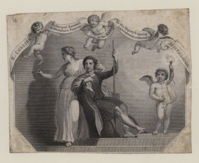 Peintre en émail et miniature, R Collins, carte de visite - English School
