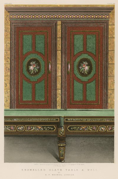 Table et mur en ardoise émaillée - English School