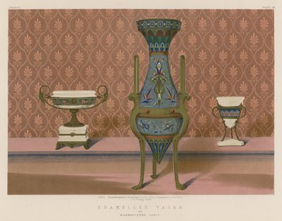 Vases émaillés par Barbedienne, Paris (chromolitho) - English School