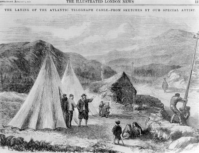 Campement des ouvriers de la compagnie télégraphique sur la route entre Killarney et Valence - English School